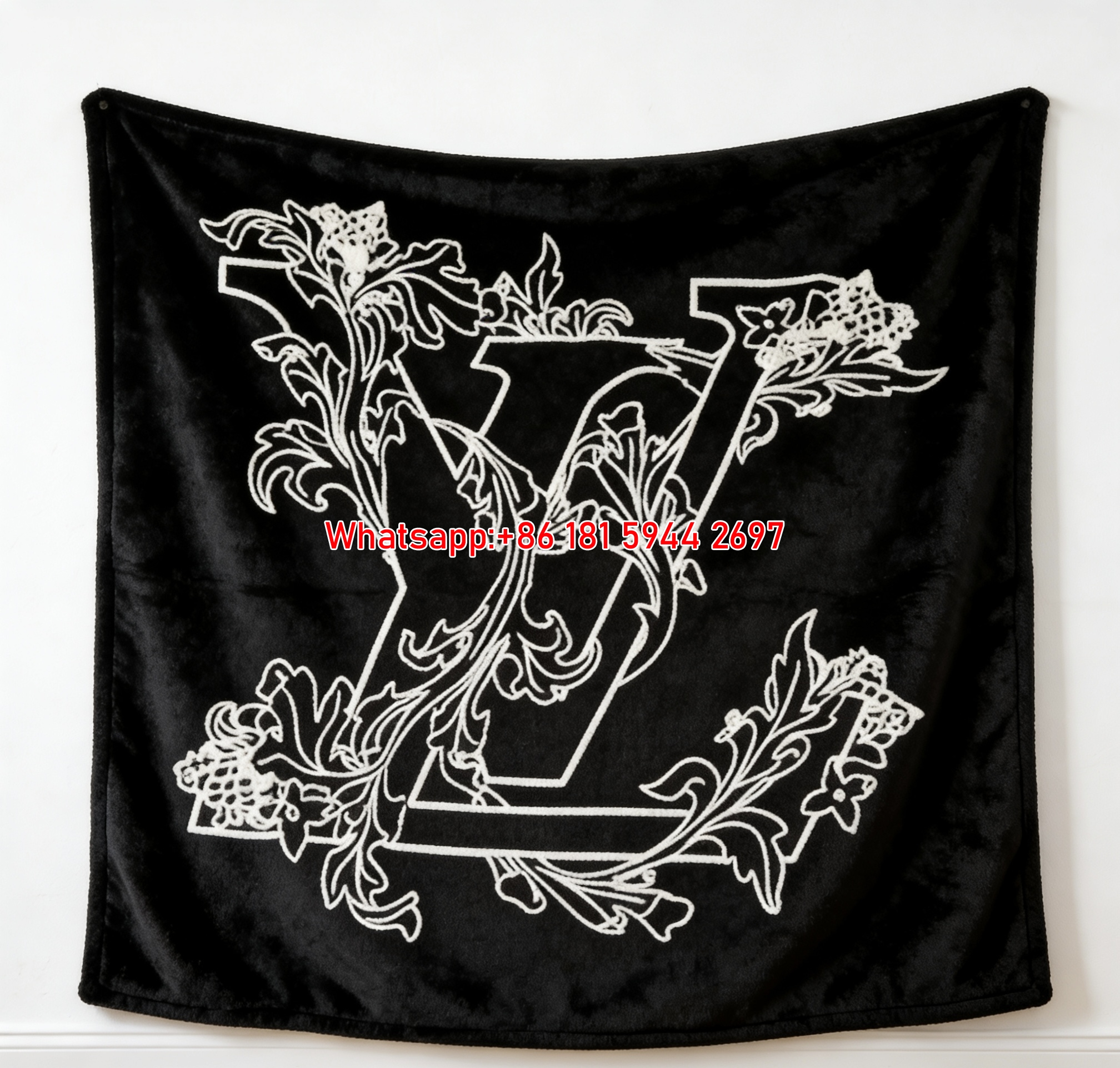 Floral LV Monogram Flannel Throw Blanket 321